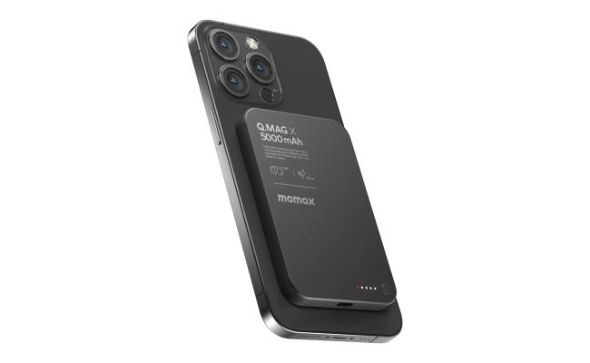 Momax Q.Mag X 5000mAh Gen2 15W Ultra Slim MagSafe Wireless Power Bank - Black